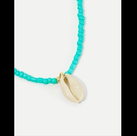 Blue Mini Bead and Puka Shell Necklace - Picture 4 of 5